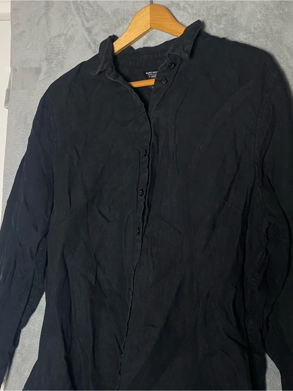 J. Crew Baird mcnutt Black Long-Sleeve Casual Button-Down Shirt Irish linen 20